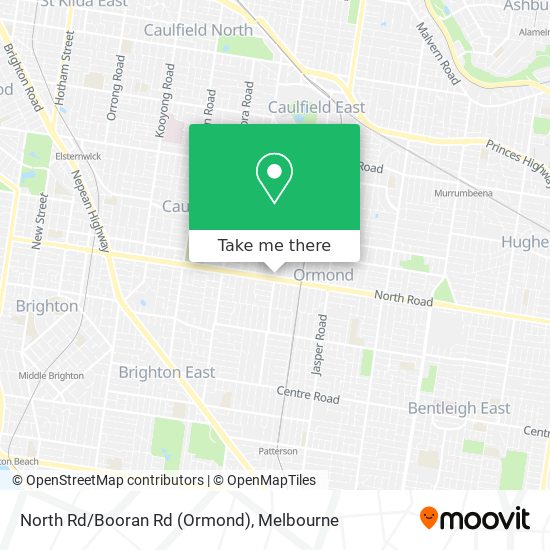 North Rd/Booran Rd (Ormond) map