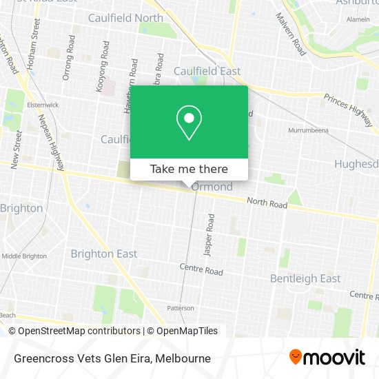 Greencross Vets Glen Eira map