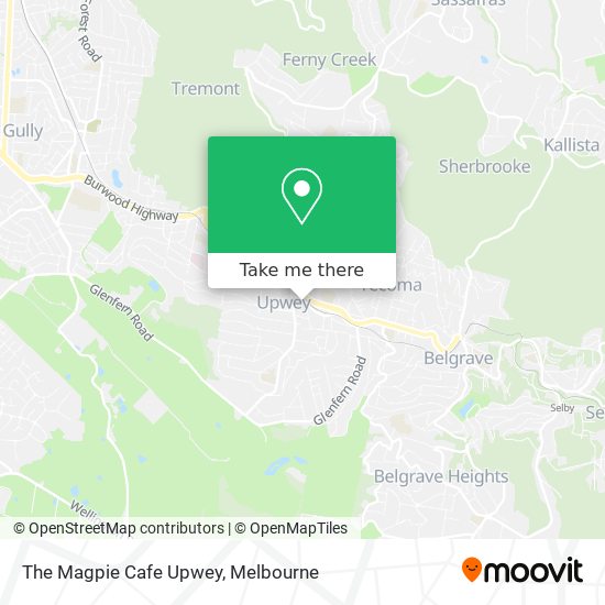 The Magpie Cafe Upwey map