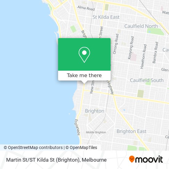 Martin St / ST Kilda St (Brighton) map