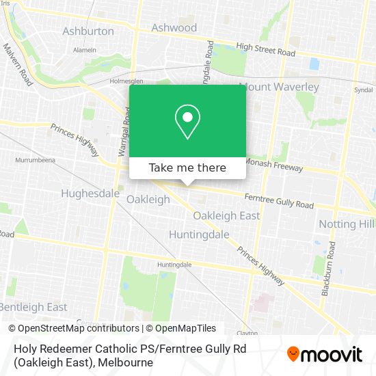 Mapa Holy Redeemer Catholic PS / Ferntree Gully Rd (Oakleigh East)