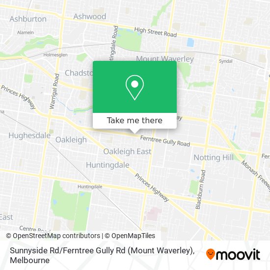 Mapa Sunnyside Rd / Ferntree Gully Rd (Mount Waverley)