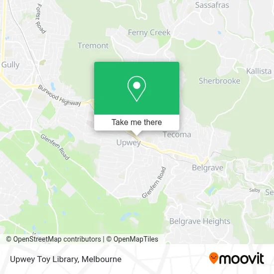 Mapa Upwey Toy Library