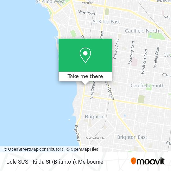 Mapa Cole St/ST Kilda St (Brighton)