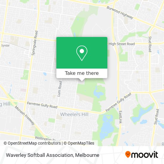 Waverley Softball Association map