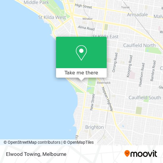 Elwood Towing map