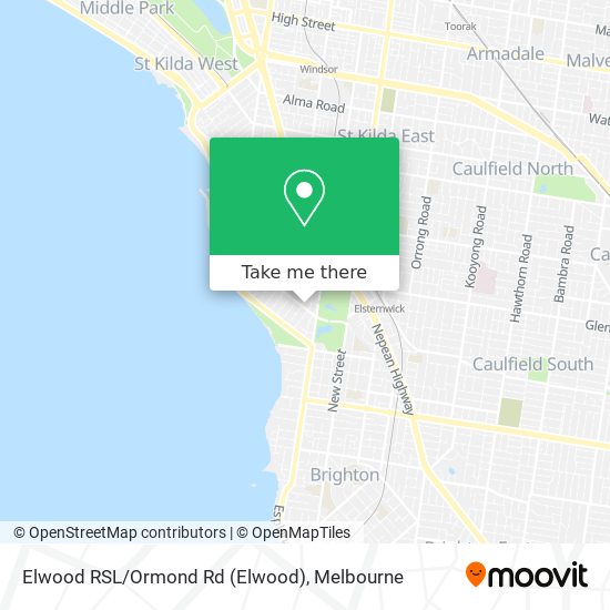 Elwood RSL/Ormond Rd map