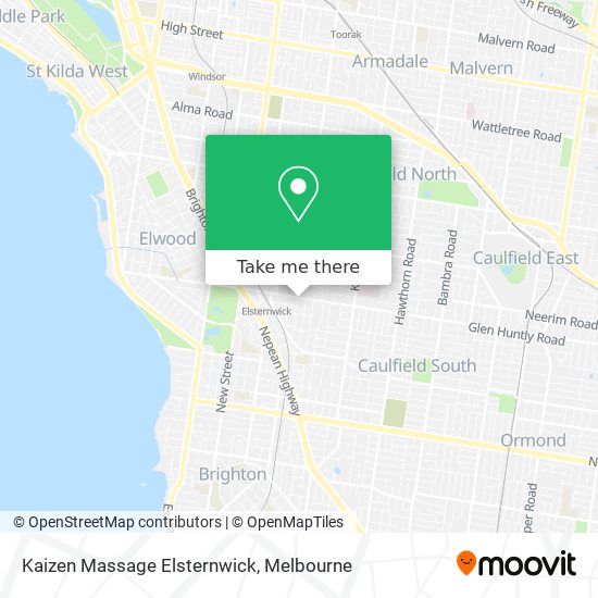 Kaizen Massage Elsternwick map