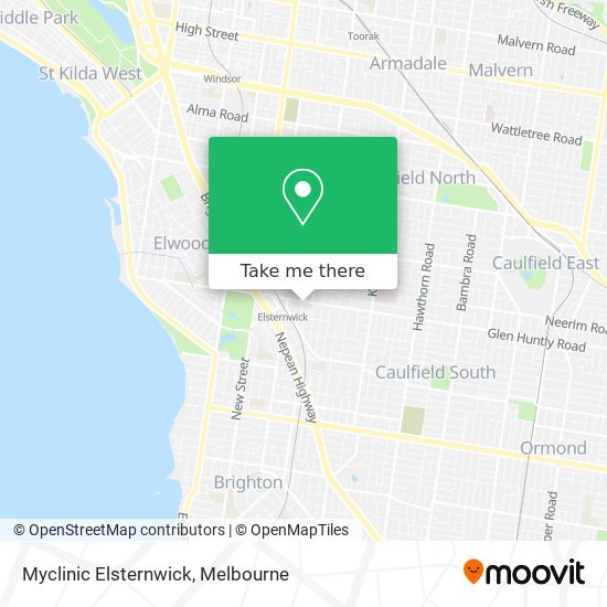 Myclinic Elsternwick map