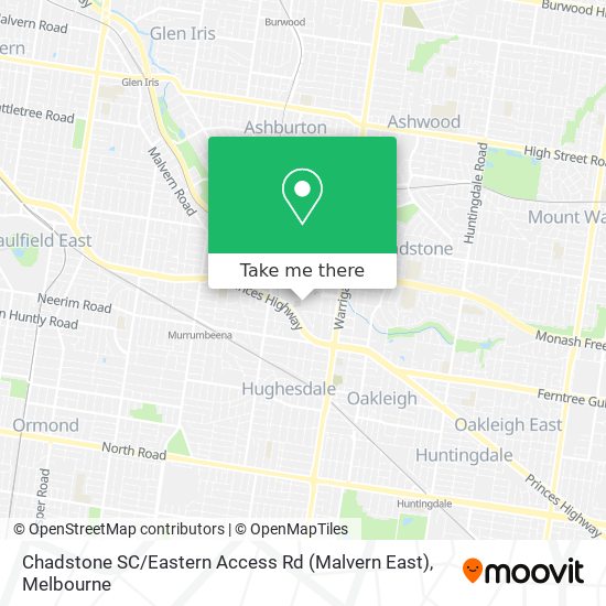 Mapa Chadstone SC / Eastern Access Rd (Malvern East)