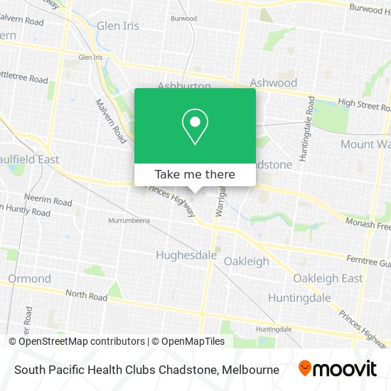 Mapa South Pacific Health Clubs Chadstone