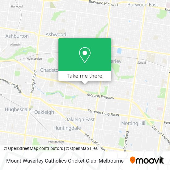 Mapa Mount Waverley Catholics Cricket Club