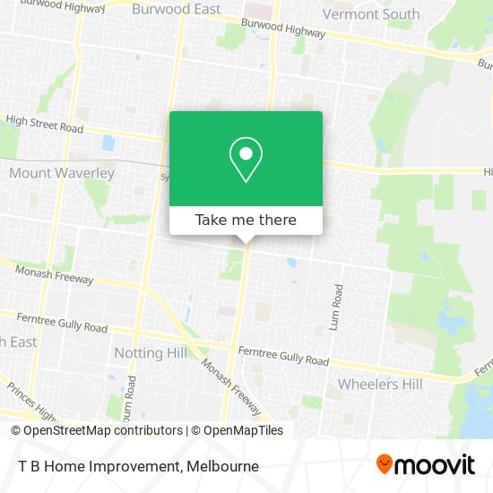 T B Home Improvement map