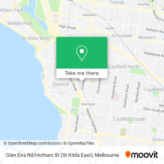 Glen Eira Rd / Hotham St (St Kilda East) map