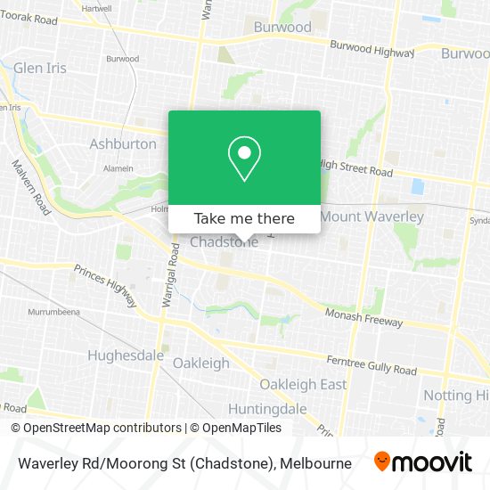 Waverley Rd / Moorong St (Chadstone) map