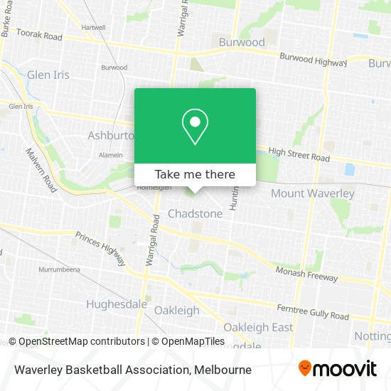 Mapa Waverley Basketball Association