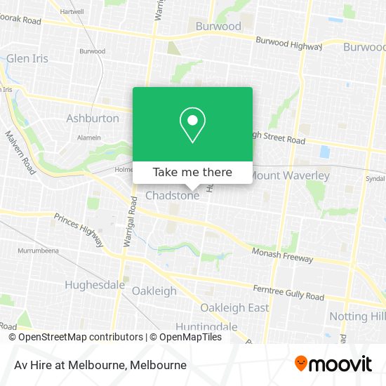 Mapa Av Hire at Melbourne