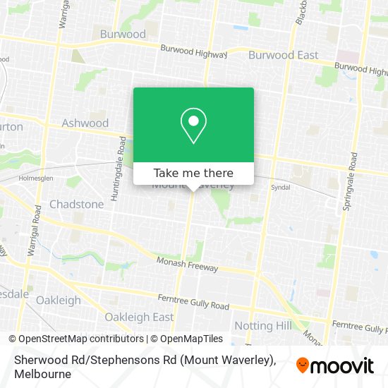 Mapa Sherwood Rd / Stephensons Rd (Mount Waverley)