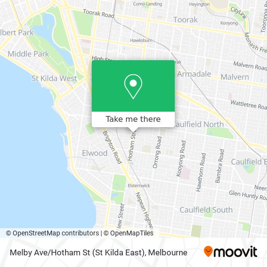 Melby Ave / Hotham St (St Kilda East) map