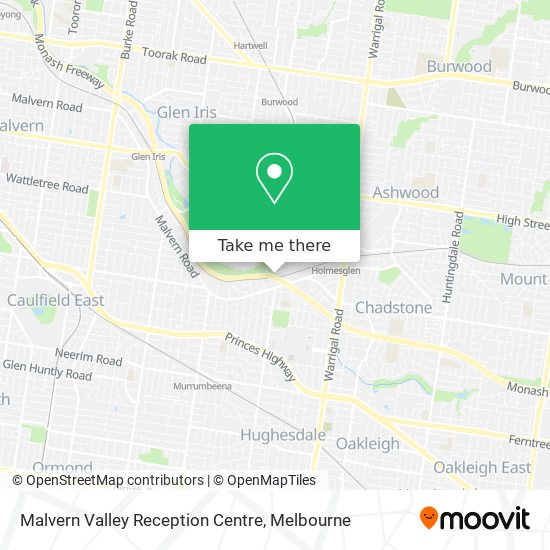 Malvern Valley Reception Centre map