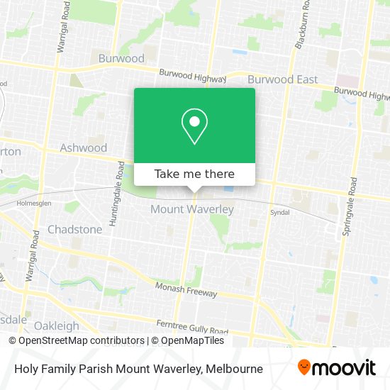 Mapa Holy Family Parish Mount Waverley