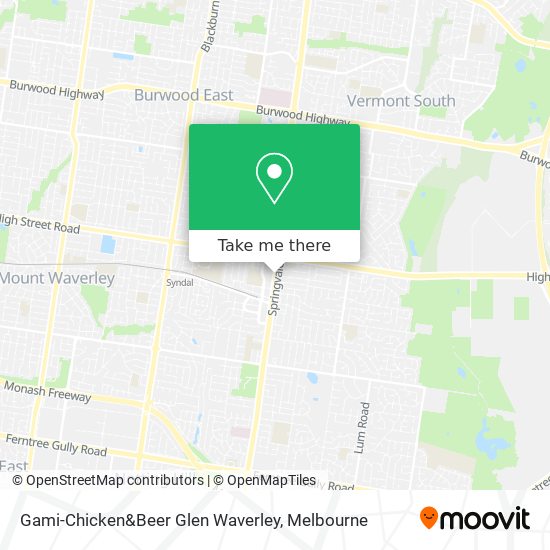 Gami-Chicken&Beer Glen Waverley map