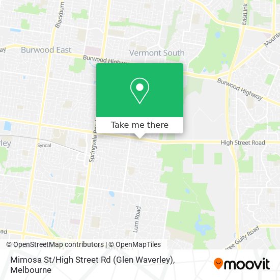 Mimosa St / High Street Rd (Glen Waverley) map