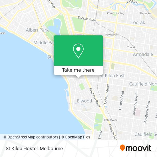 Mapa St Kilda Hostel