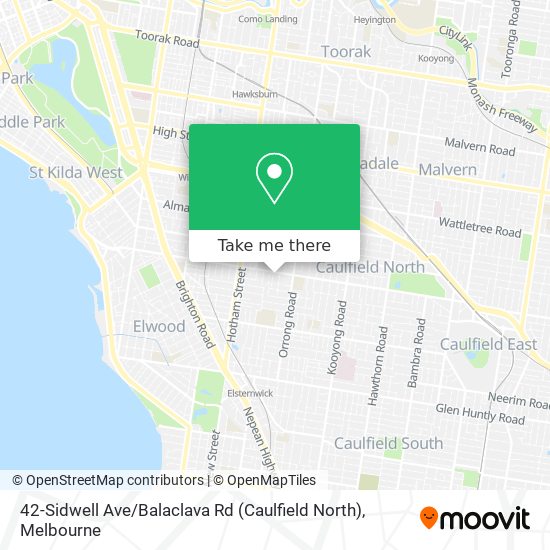 Mapa 42-Sidwell Ave / Balaclava Rd (Caulfield North)