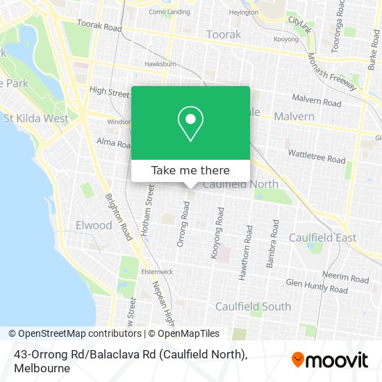 43-Orrong Rd / Balaclava Rd (Caulfield North) map