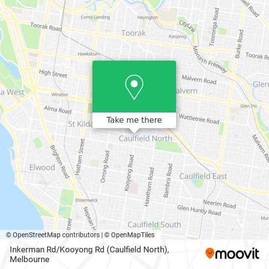 Mapa Inkerman Rd / Kooyong Rd (Caulfield North)