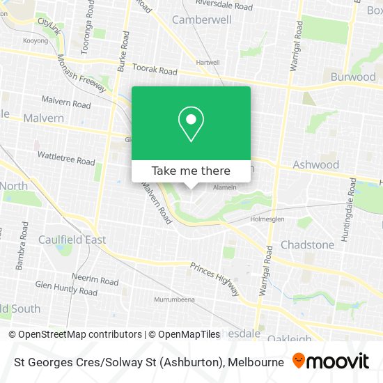 St Georges Cres / Solway St (Ashburton) map