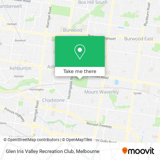 Glen Iris Valley Recreation Club map