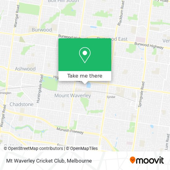 Mapa Mt Waverley Cricket Club