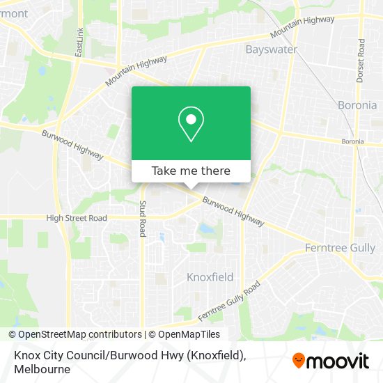Knox City Council / Burwood Hwy (Knoxfield) map
