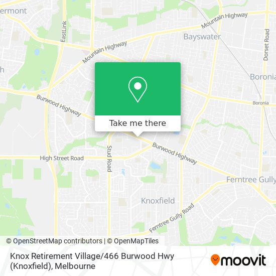 Knox Retirement Village / 466 Burwood Hwy (Knoxfield) map