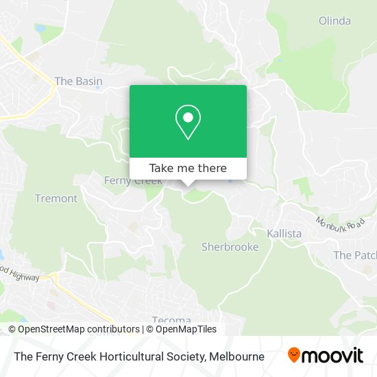 Mapa The Ferny Creek Horticultural Society