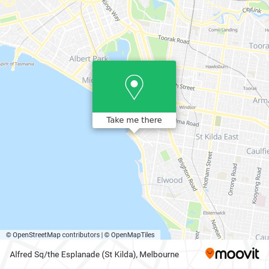 Mapa Alfred Sq / the Esplanade (St Kilda)