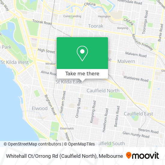 Mapa Whitehall Ct / Orrong Rd (Caulfield North)