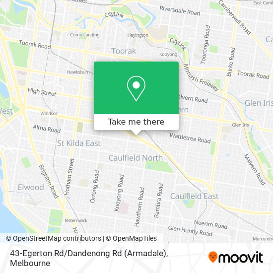 Mapa 43-Egerton Rd / Dandenong Rd (Armadale)