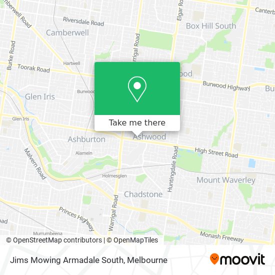 Mapa Jims Mowing Armadale South