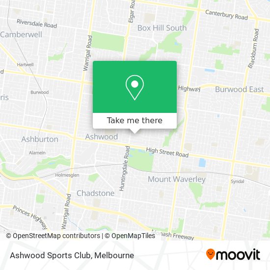 Mapa Ashwood Sports Club