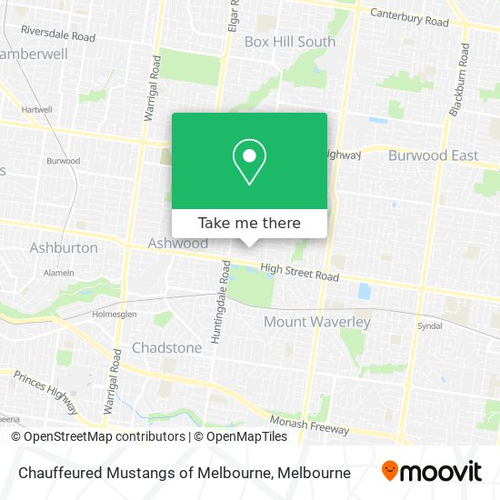 Chauffeured Mustangs of Melbourne map