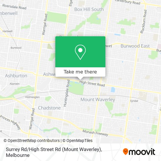 Mapa Surrey Rd / High Street Rd (Mount Waverley)