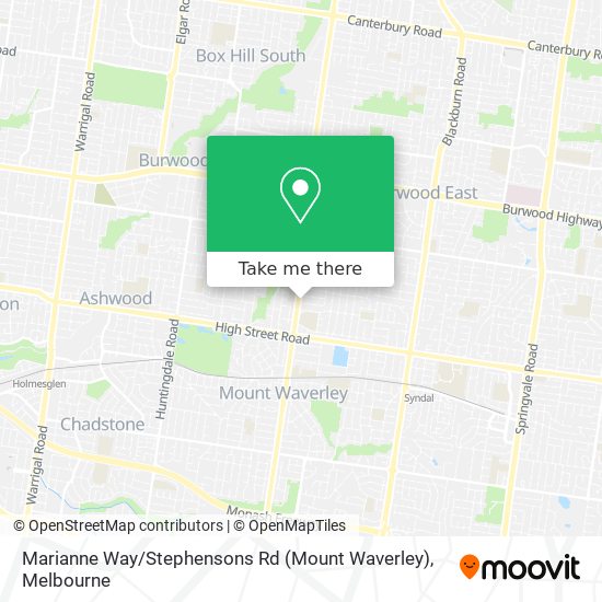 Marianne Way / Stephensons Rd (Mount Waverley) map