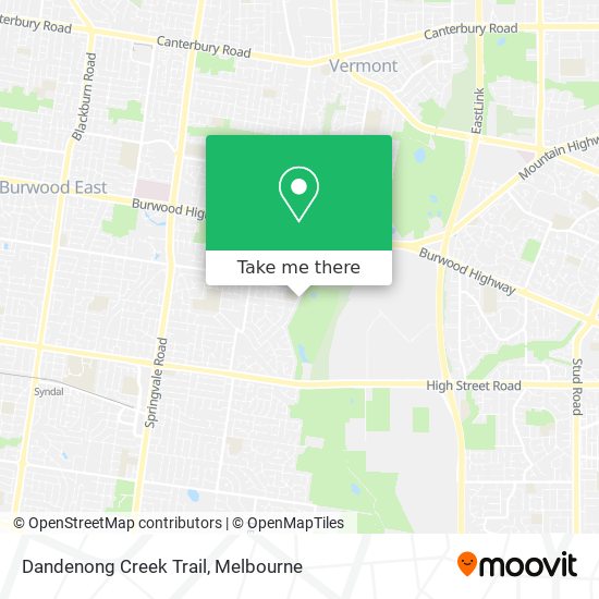 Dandenong Creek Trail map