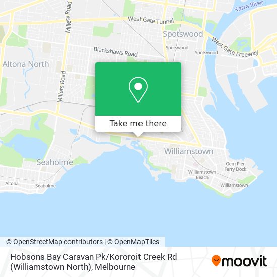 Mapa Hobsons Bay Caravan Pk / Kororoit Creek Rd (Williamstown North)