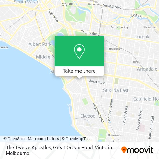 The Twelve Apostles, Great Ocean Road, Victoria map