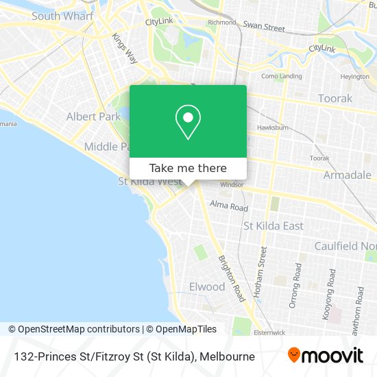 132-Princes St / Fitzroy St (St Kilda) map