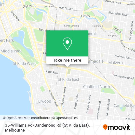 Mapa 35-Williams Rd / Dandenong Rd (St Kilda East)